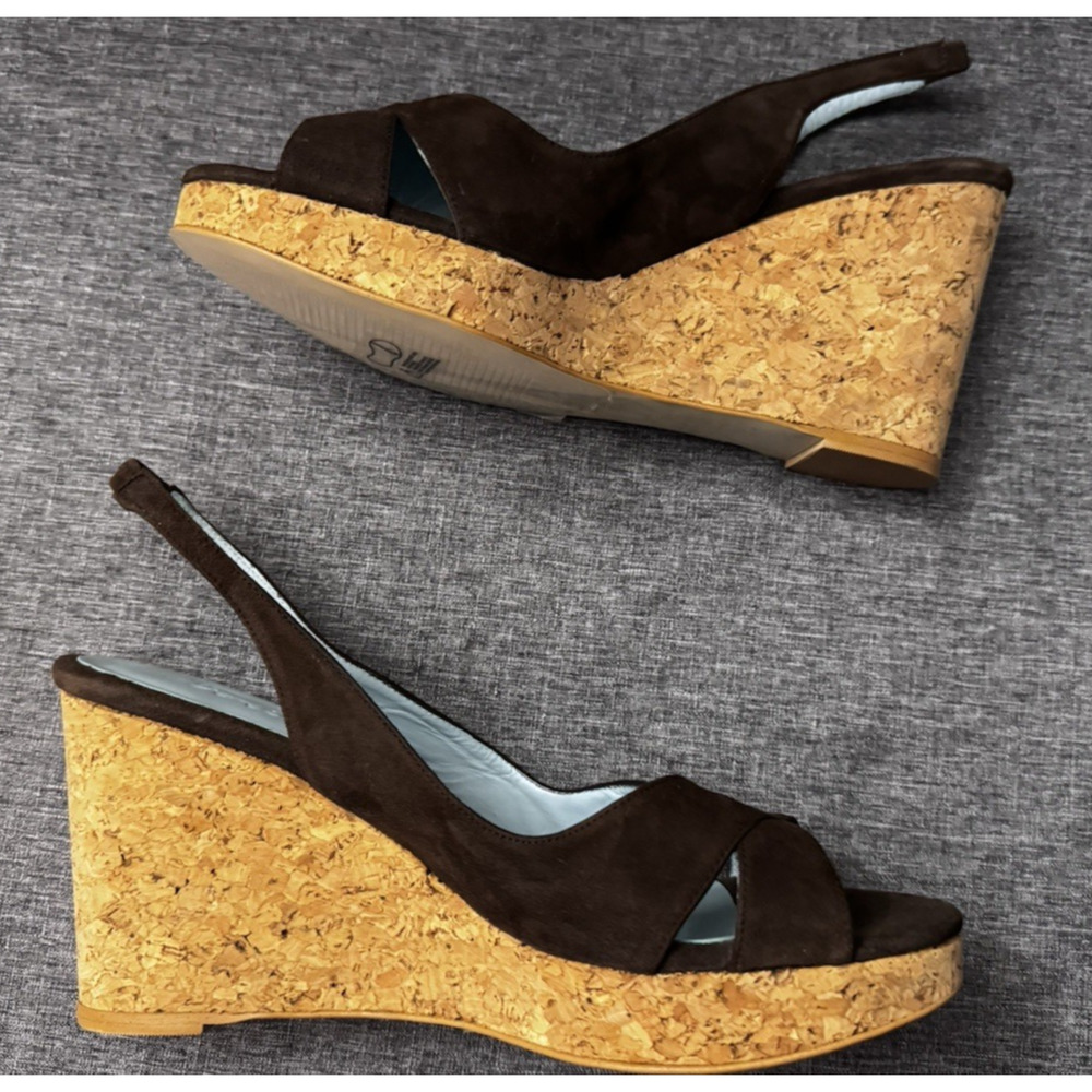 Boden Slingback Wedge Sandals, Eu 40 US 9, Brown, Open Toe - Picture 3 of 7